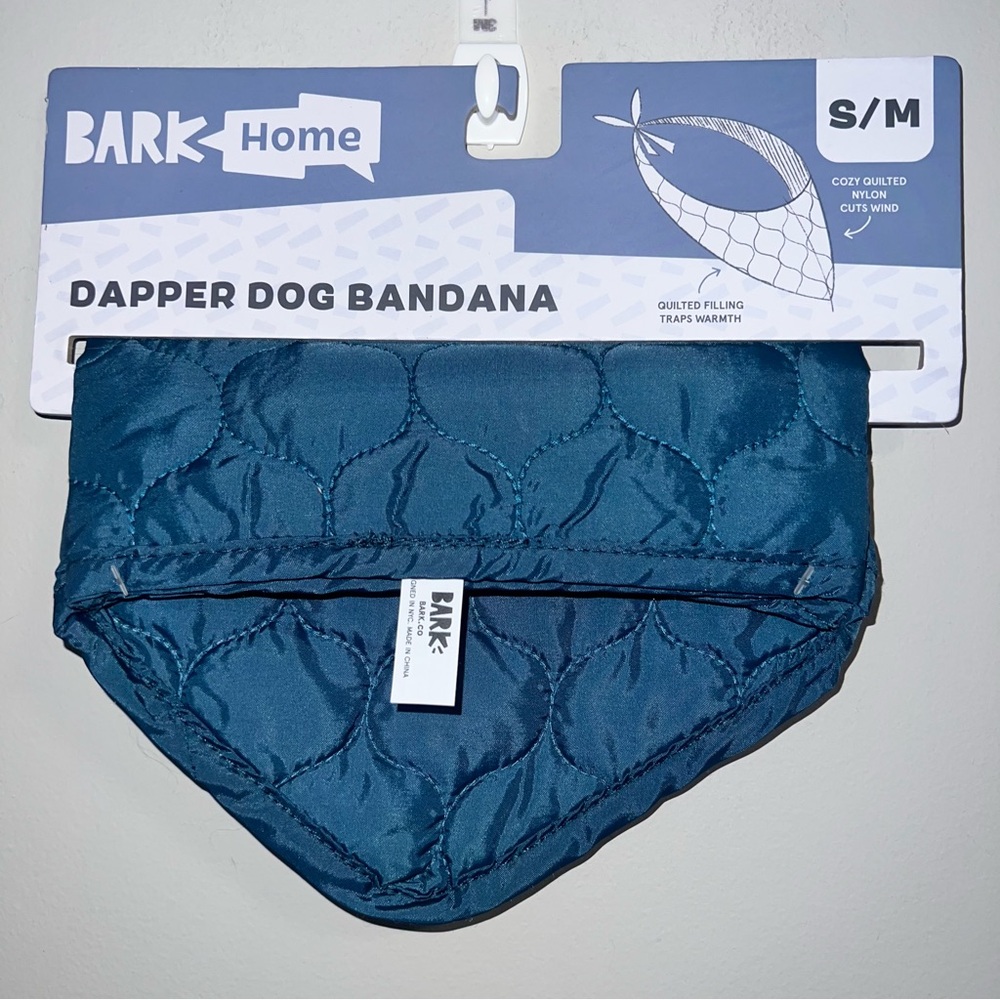Bark Quilted Dog Bandana in Teal
